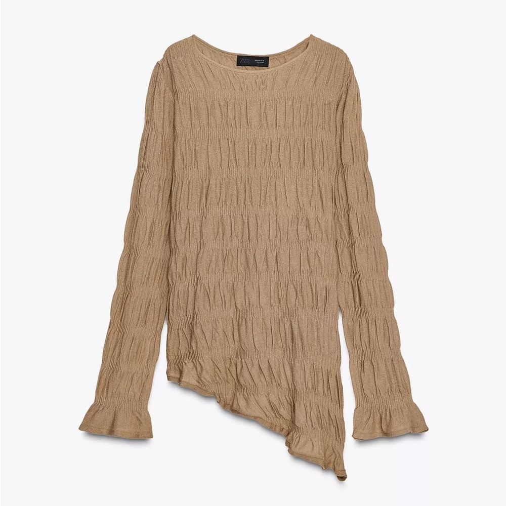 ZARA RUCHED KNIT TOP - Picture 4 of 12